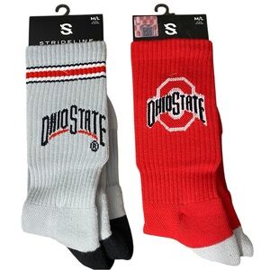 Set of 2 Strideline Men’s Ohio State Buckeyes Premium Knit Crewsocks M/L (8-12)
